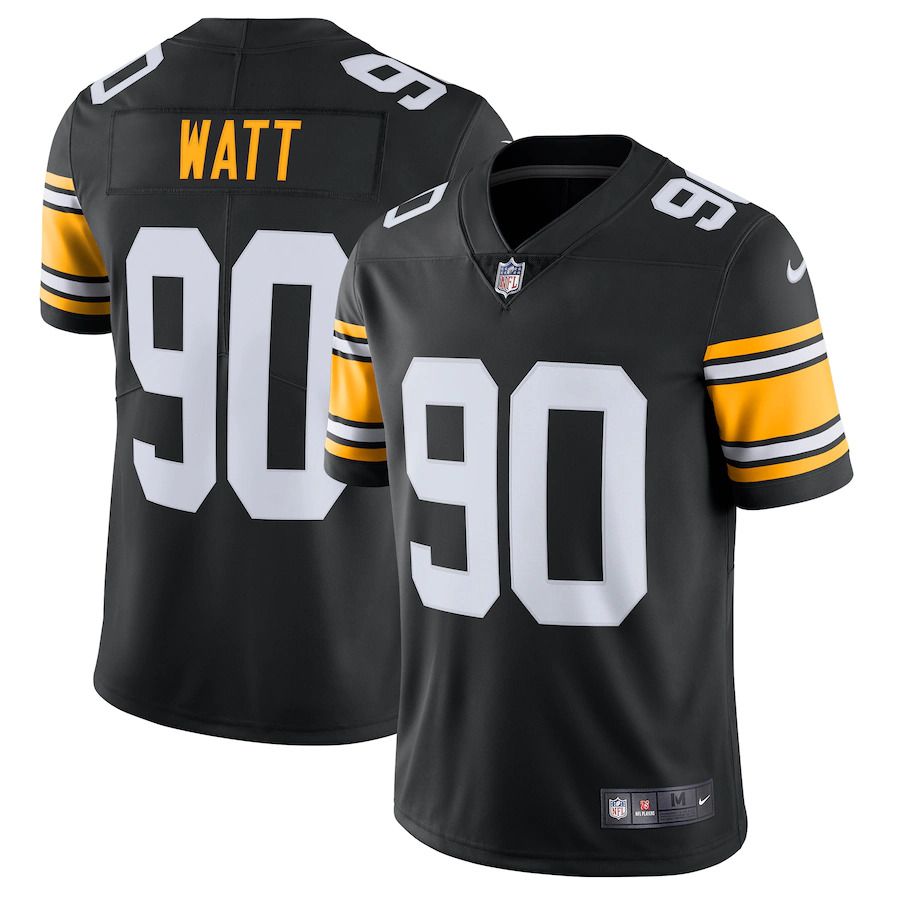 Men Pittsburgh Steelers #90 T.J. Watt Nike Black Alternate Vapor Untouchable Limited NFL Jersey->pittsburgh steelers->NFL Jersey